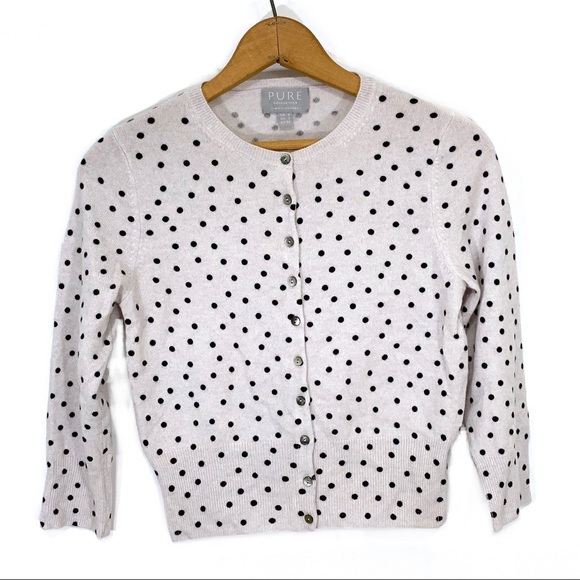 Pure Collection Sweaters - Pure Collection Cashmere Polka Dot Cardigan